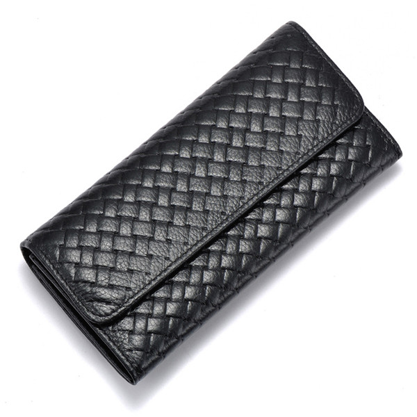 long woven pu leather custom made western clutch wallets