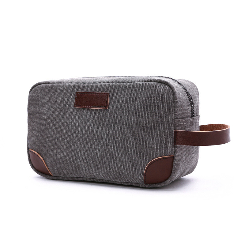canvas cosmetic bag with handle