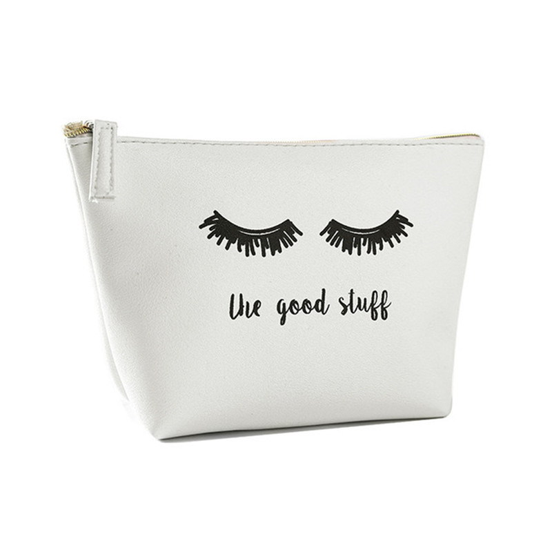 pu cosmetic pouch bag with printing logo