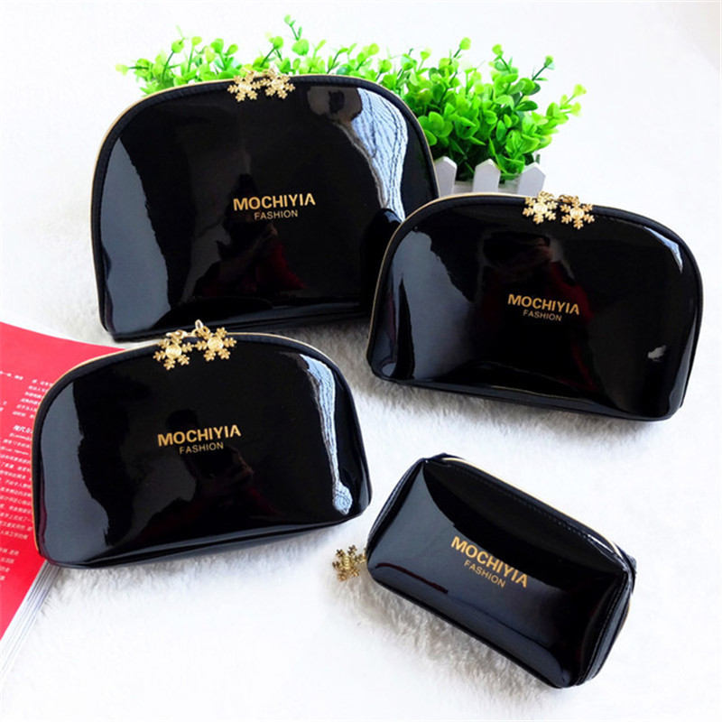 luxury black style cosmetic bag set