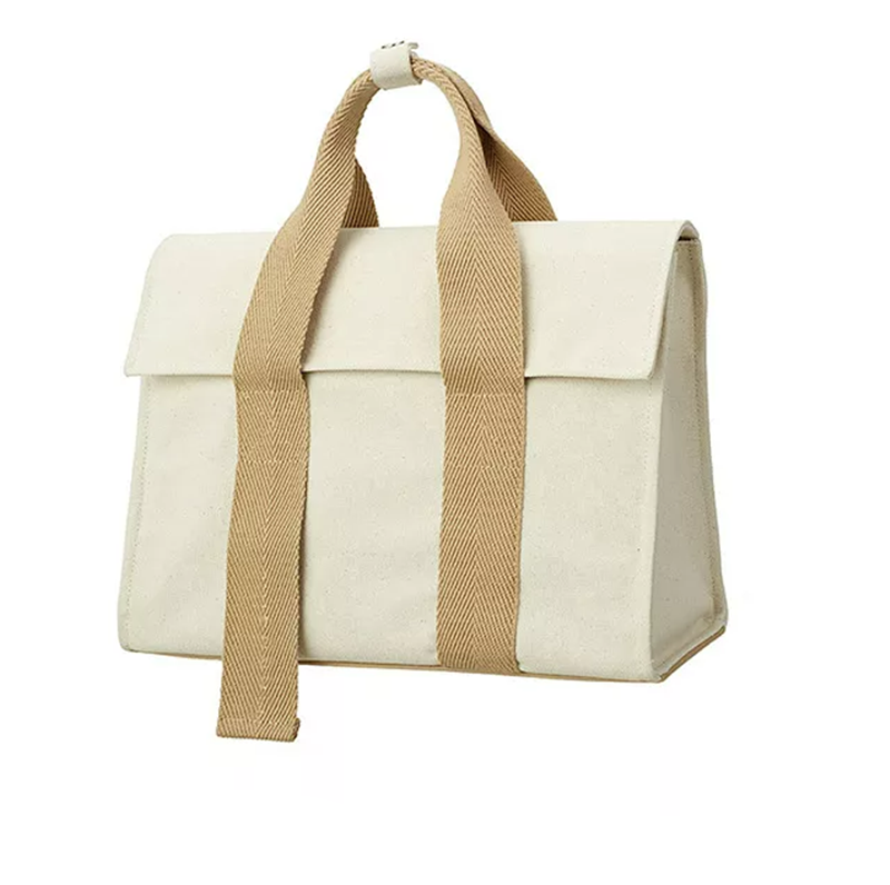 Hot Sale Large Capacity Fashion 16oz Canvas Tote Bag Shopping Bags with Zipper