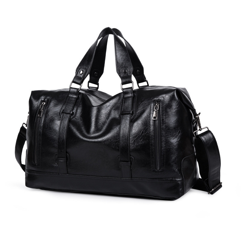 Business casual men large capacity handbag PU leather travel bag