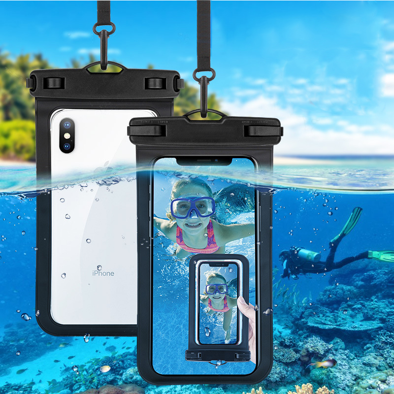 6.5in Cell Phone Clear Beach Swimming Waterproof PVC Pouch Case Bag Holder
