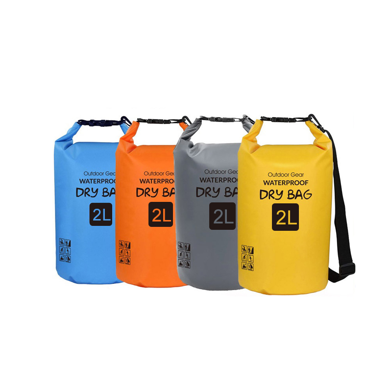 2L PVC folding waterproof hiking beach bag buckets