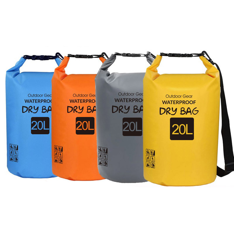 20L PVC folding waterproof hiking beach bag buckets