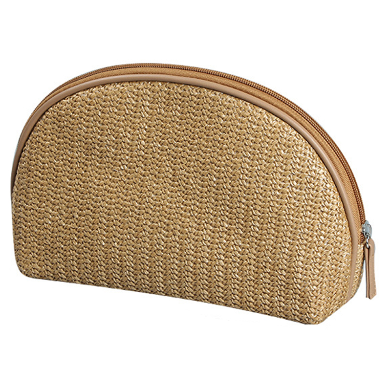 Sea shell makeup tool bags straw cane grass cosmetic bag for women