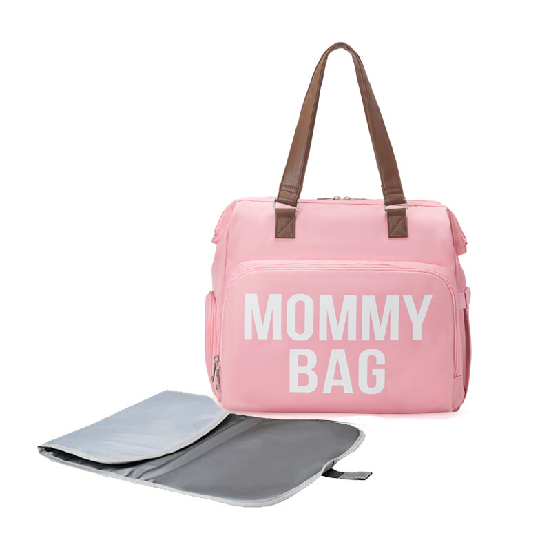Waterproof  luxury large capacity baby mommy diaper tote bag with changing mat