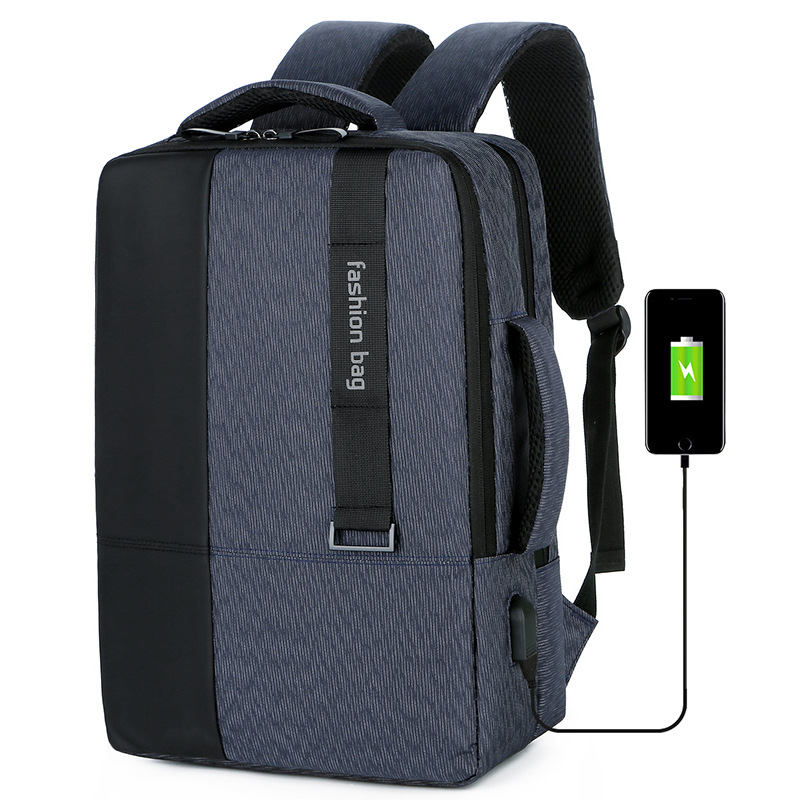 Fashion bag waterproof oxford school outdoor men's computer USB laptop tablet backpack