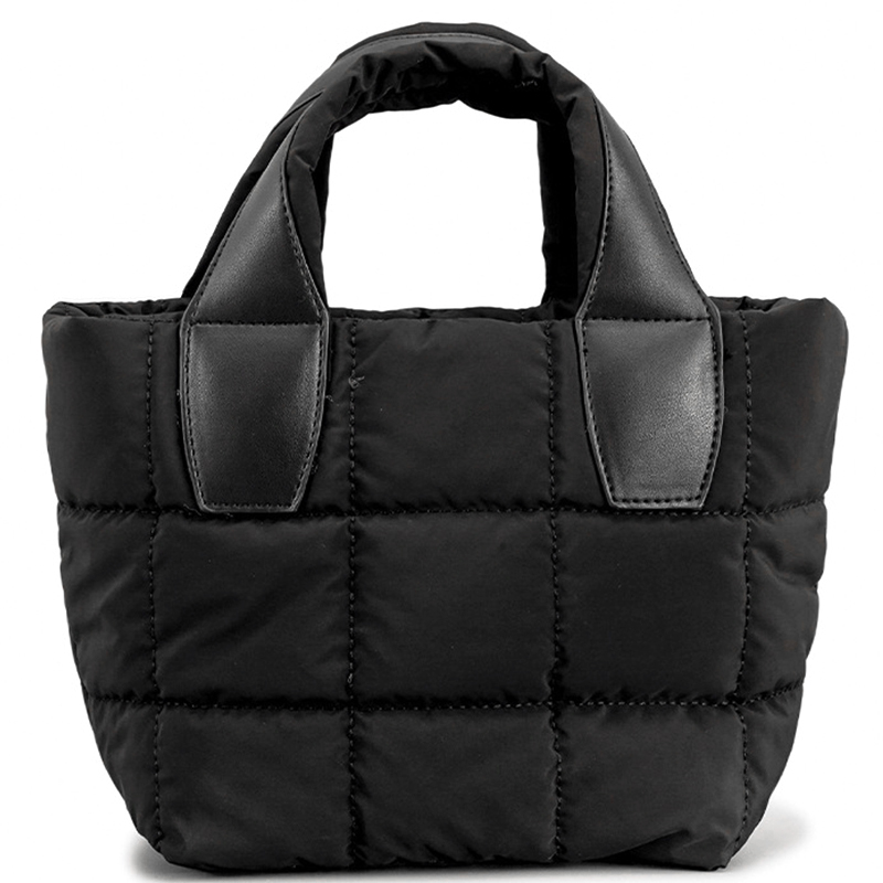 New square padding puffer down cotton  shoulder cute handbag women's tote bags