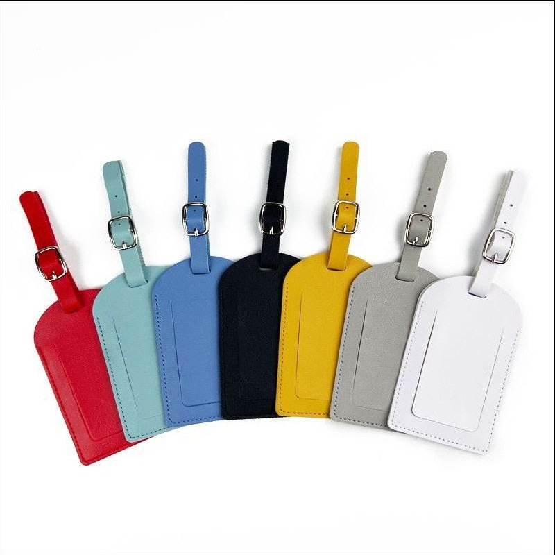 Travel pu leather luggage tag sets with cover