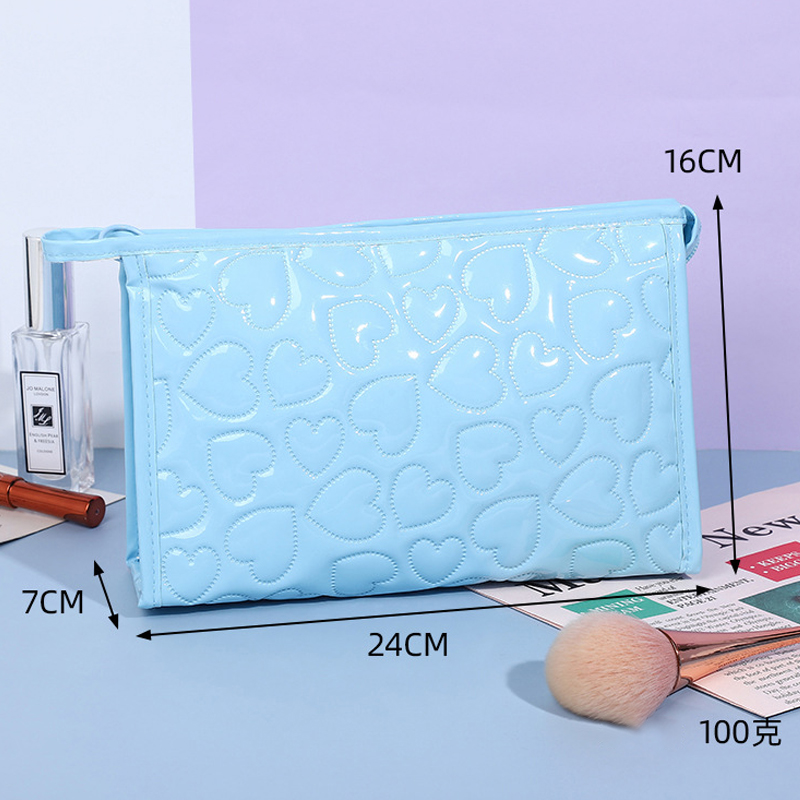 Women's makeup storage PU leather cosmetic bags with zipper